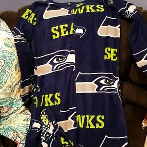 Full zip fleece footie pajamas Seahawks